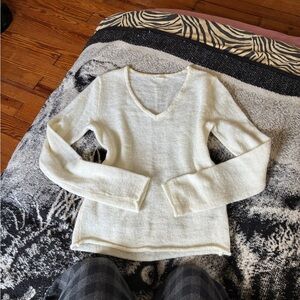 John galt mohair blend long sleeve v neck